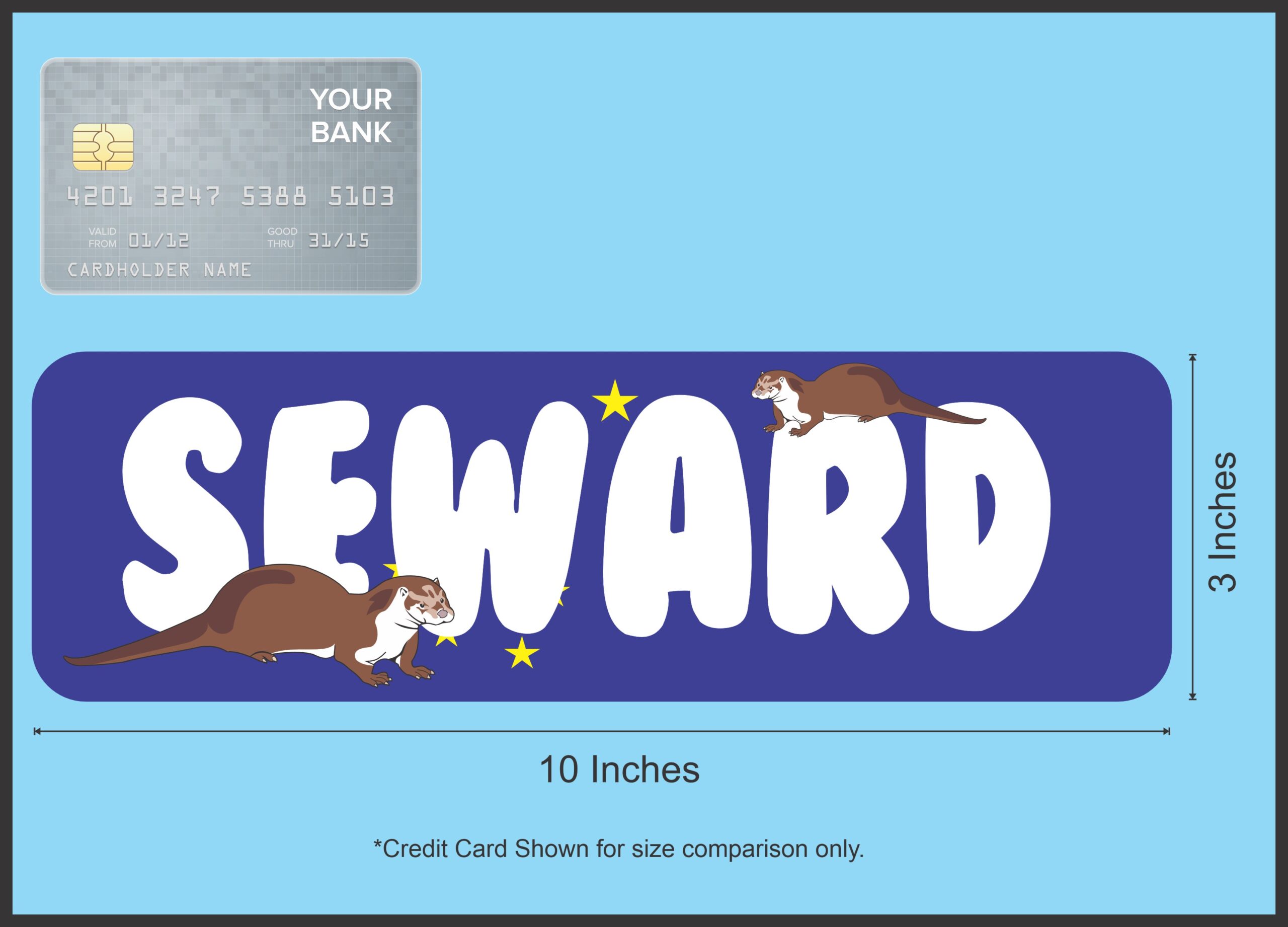 10in x 3in Seward Magnet Vinyl Alaska Flag Car Magnets