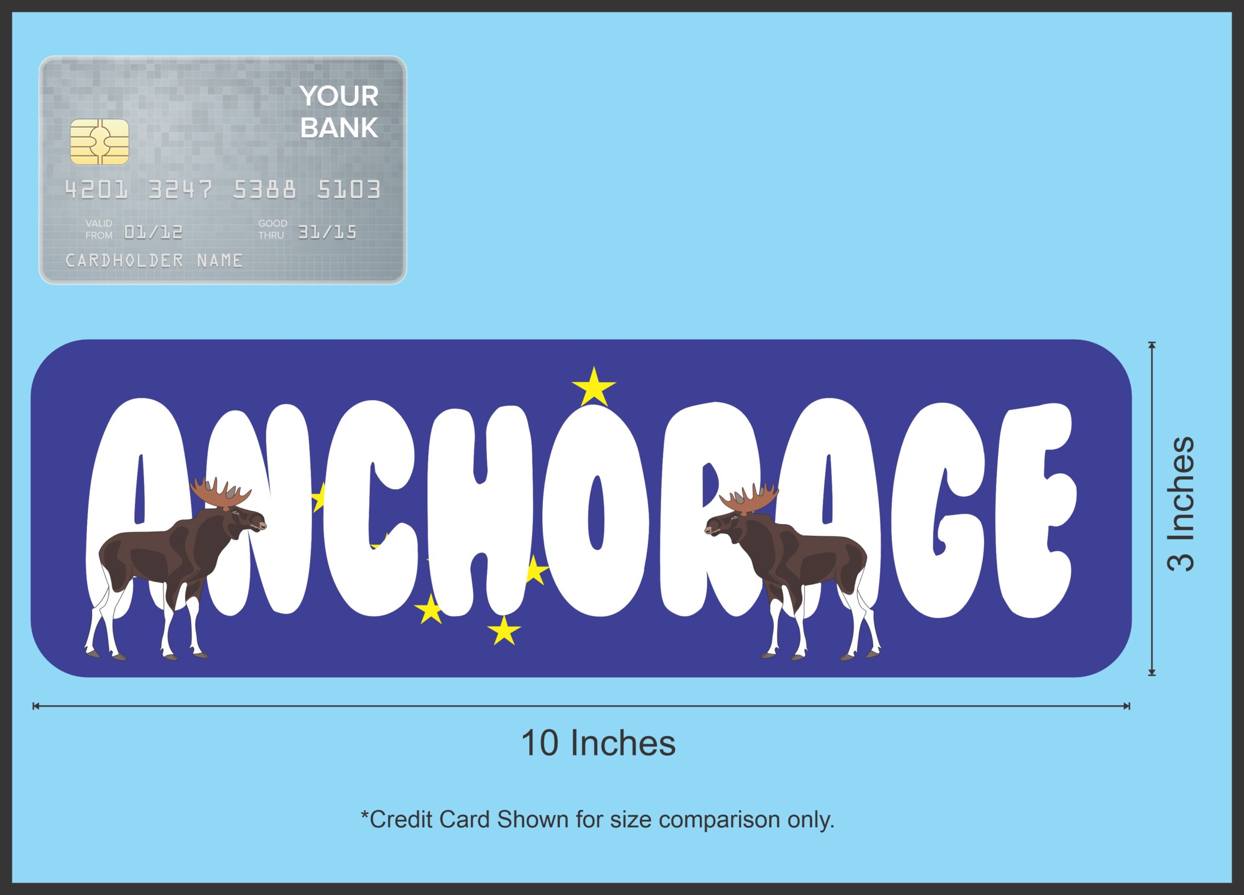 10in x 3in Anchorage Magnet Vinyl Alaska Flag Magnets