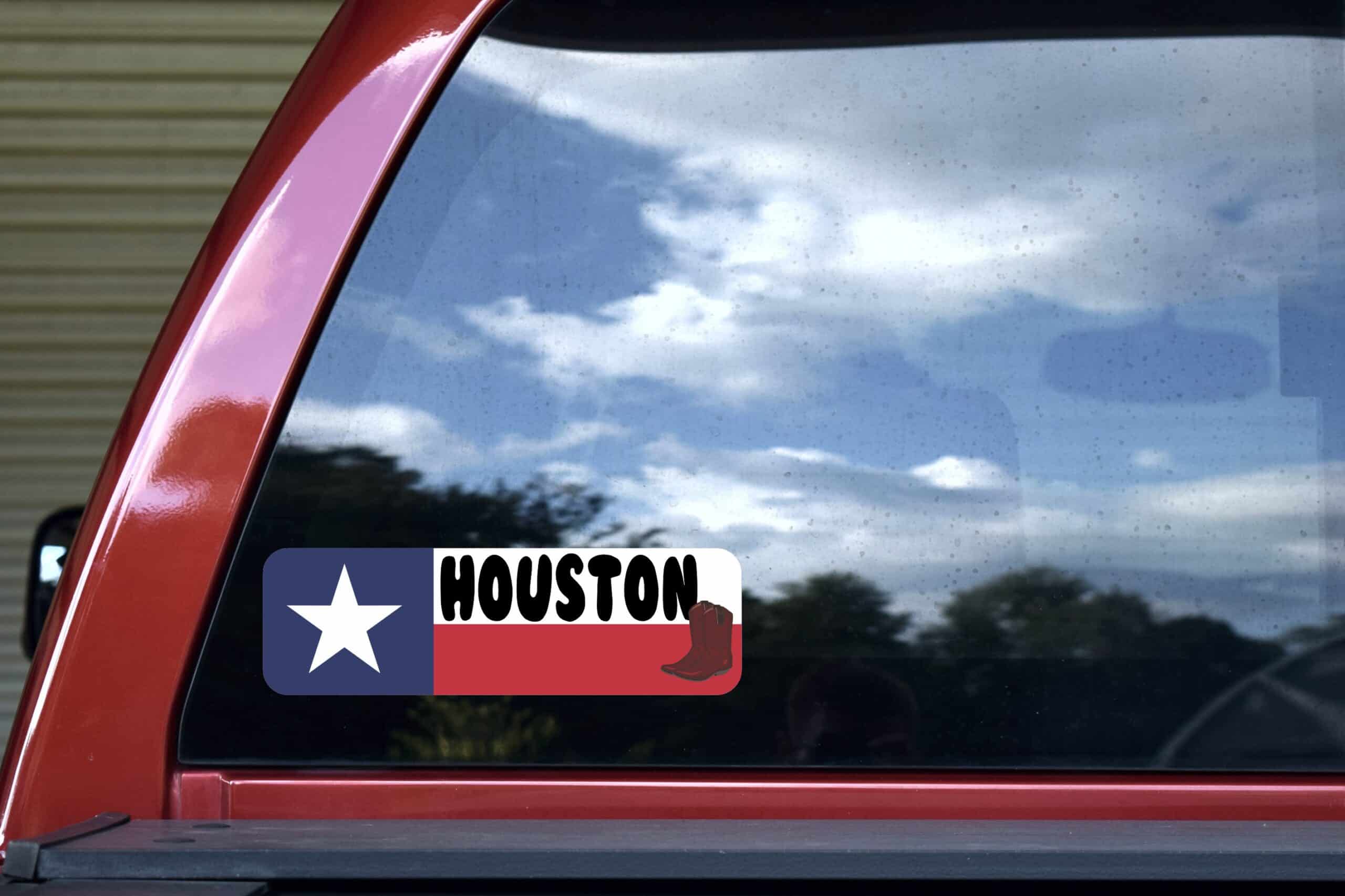 10in x 3in Houston Texas Bumper Sticker Vinyl Texan Flag Decal Stickers