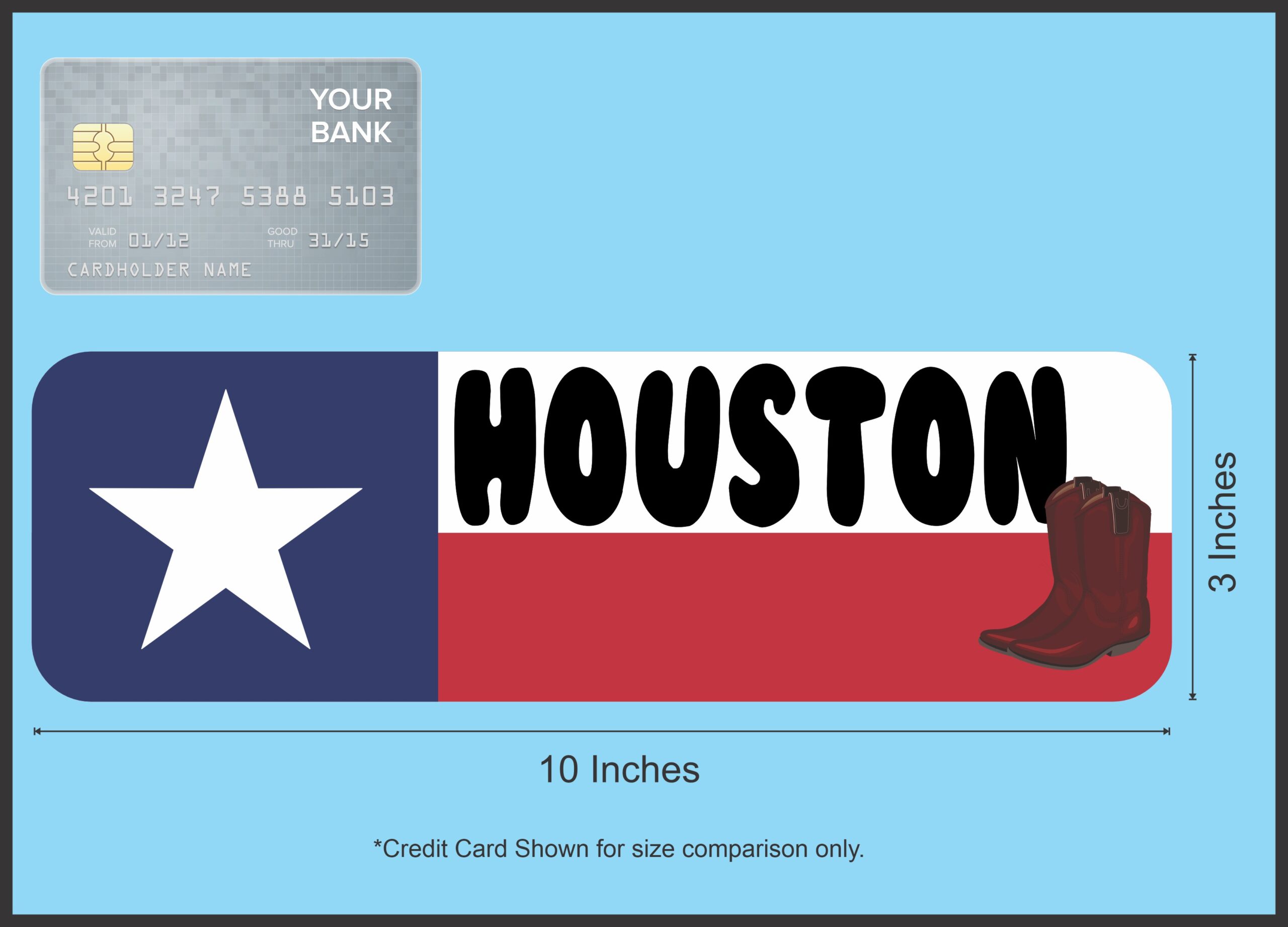 10in x 3in Houston Texas Magnet Texan Flag Bumper Magnets