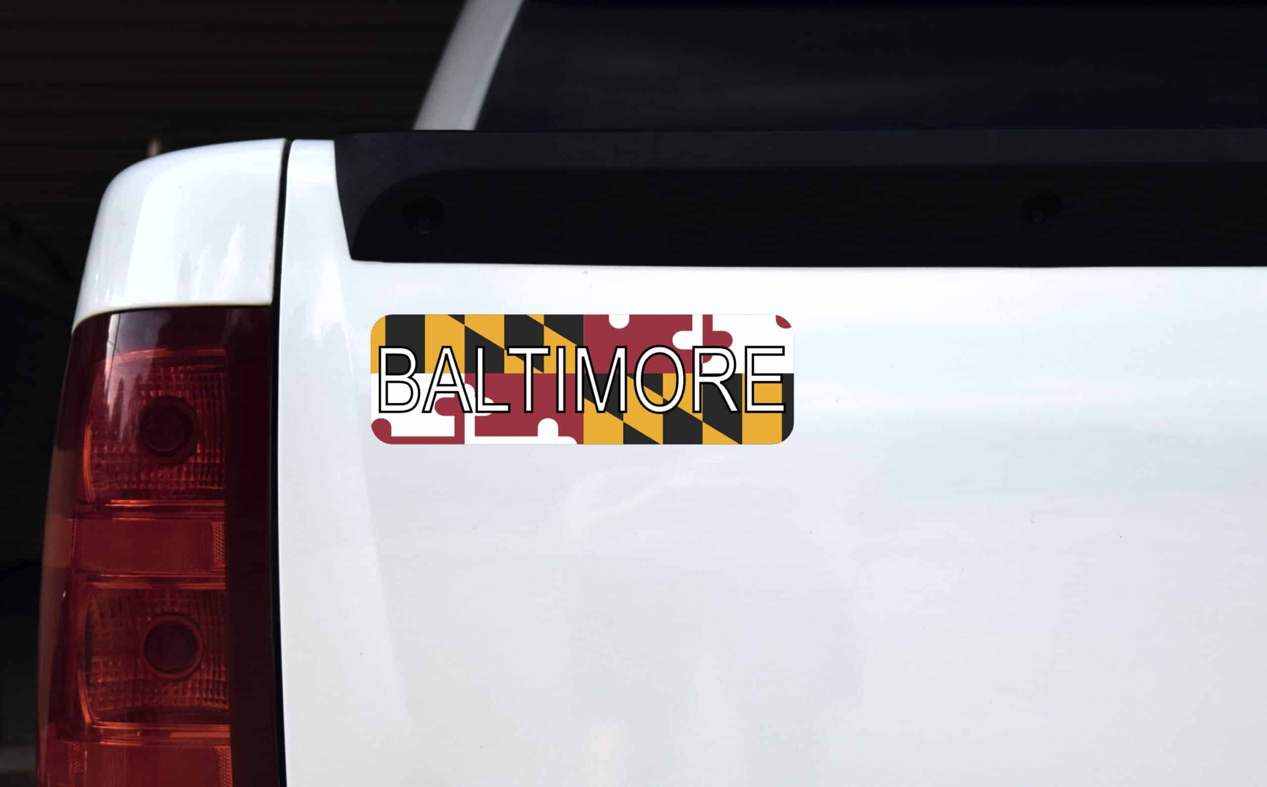 10in x 3in Baltimore Bumper Sticker Vinyl Maryland Flag Decal Stickers