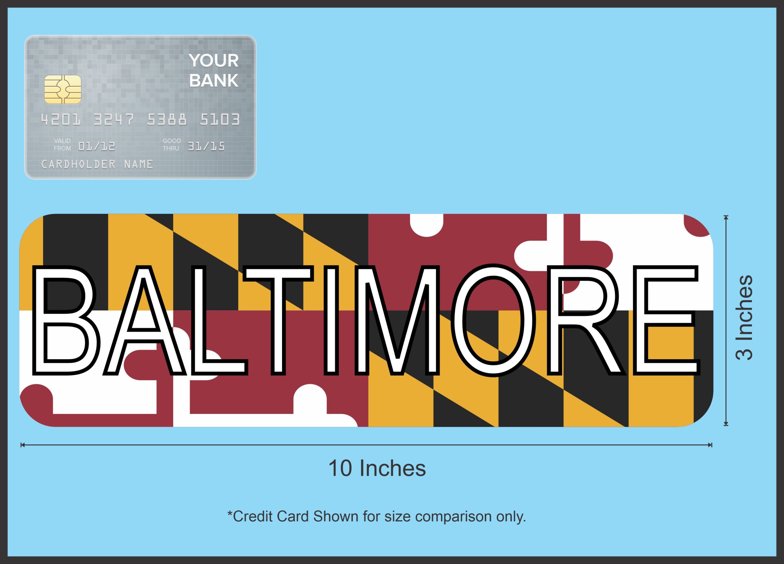 10in x 3in Baltimore Bumper Sticker Vinyl Maryland Flag Decal Stickers