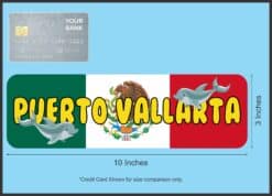 10in x 3in Puerto Vallarta Bumper Sticker Vinyl Mexican Flag Car Stickers