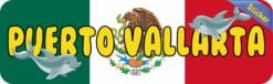 10in x 3in Puerto Vallarta Bumper Sticker Vinyl Mexican Flag Car Stickers