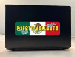 10in x 3in Puerto Vallarta Bumper Sticker Vinyl Mexican Flag Car Stickers