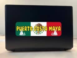 10in x 3in Puerto Costa Maya Bumper Sticker Vinyl Mexican Flag Stickers