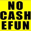 Yellow No Cash Refund Sticker