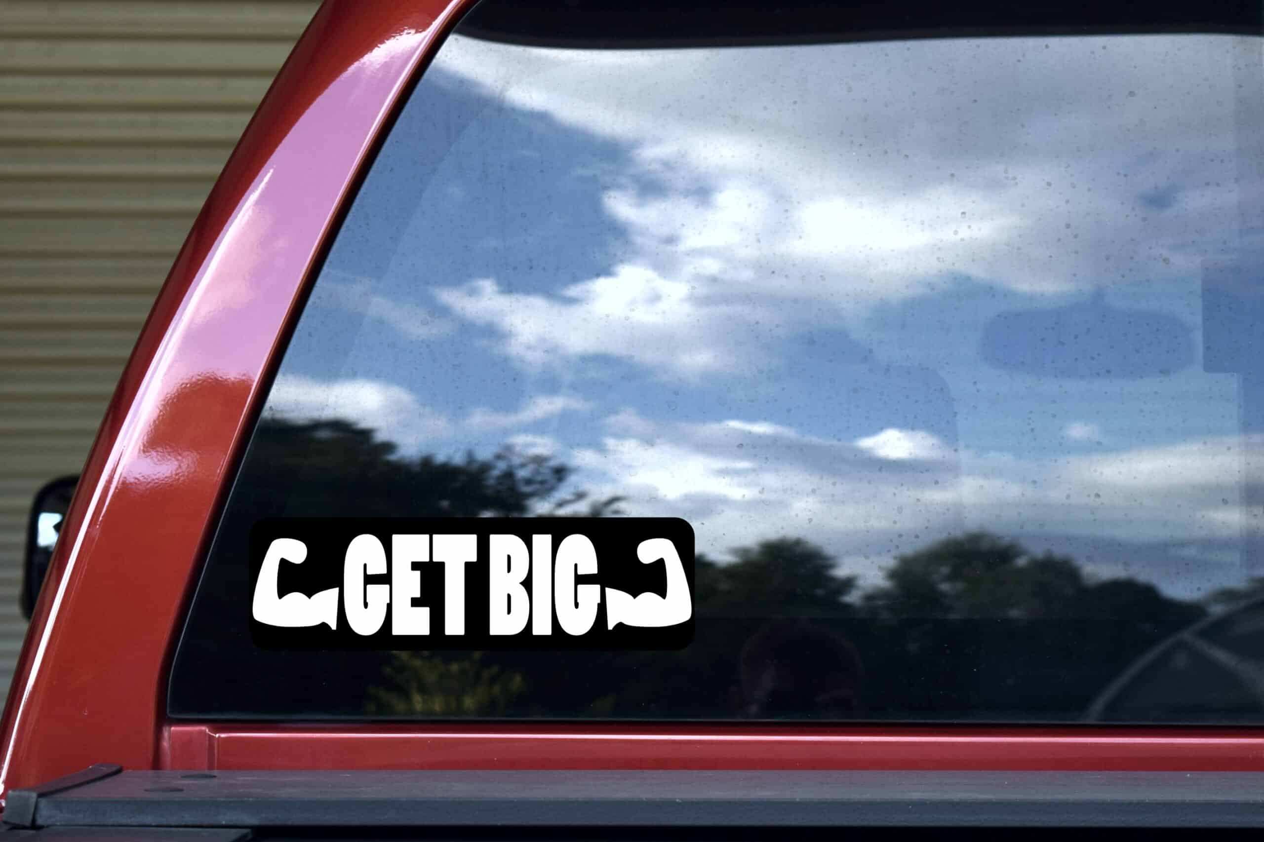 10in x 3in Get Big Bumper Sticker Athletic Sports Fitness Vehicle Stickers
