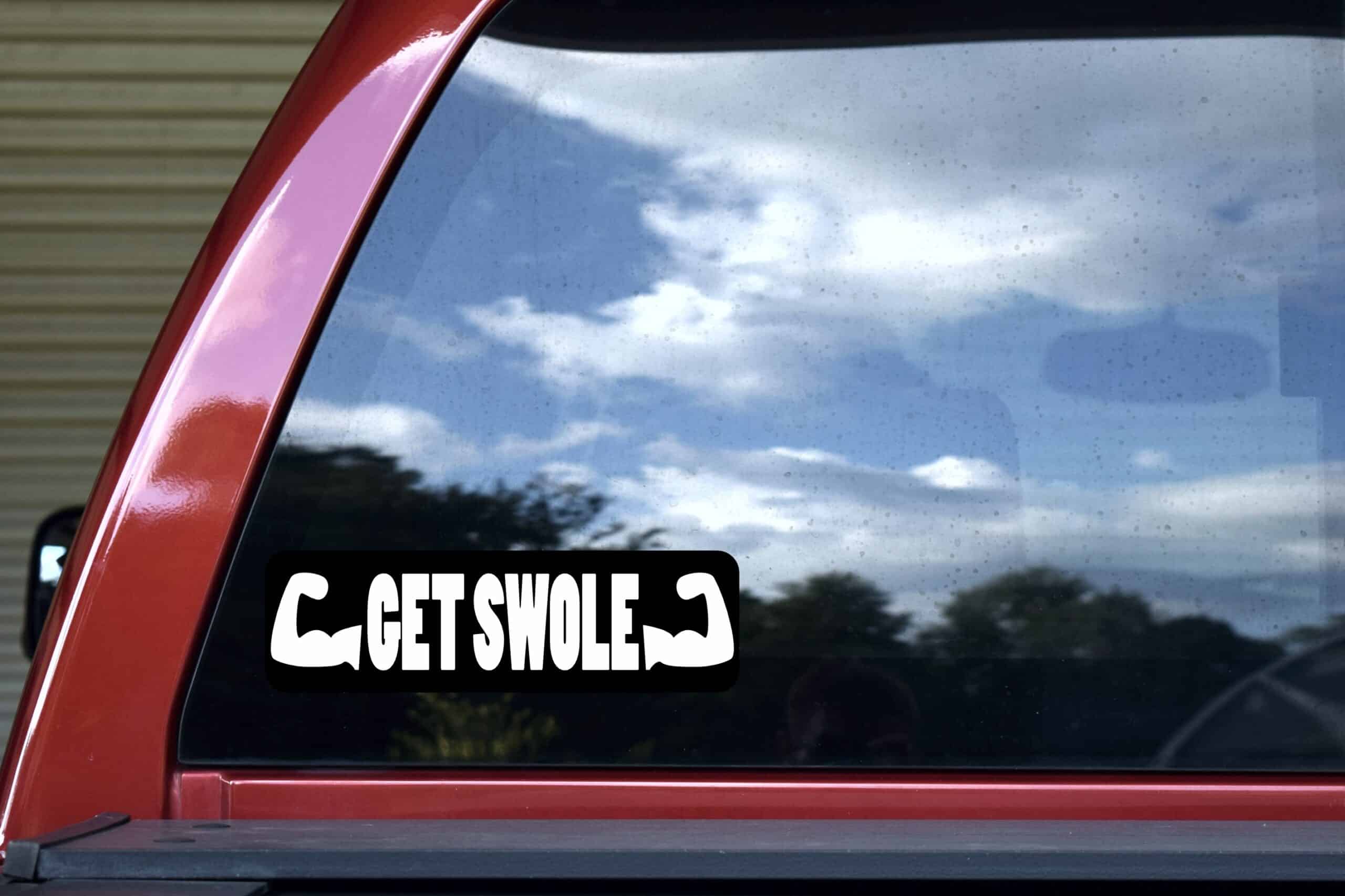 10inx3in Get Swole Bumper Sticker Vinyl Athletic Sports Vehicle Stickers