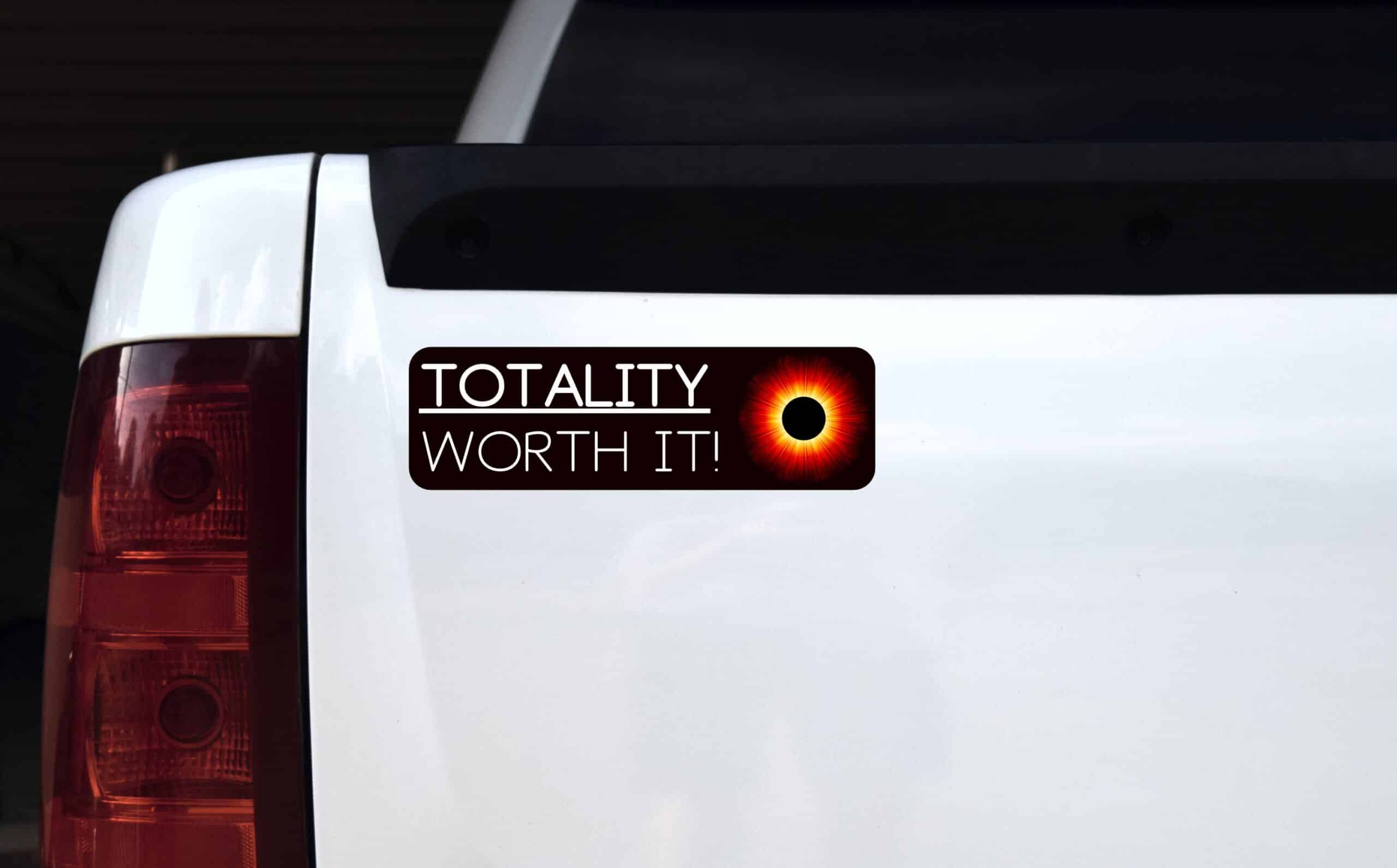 10in x 3in Totality Worth It Eclipse Magnet Vinyl Vehicle Bumper Magnets
