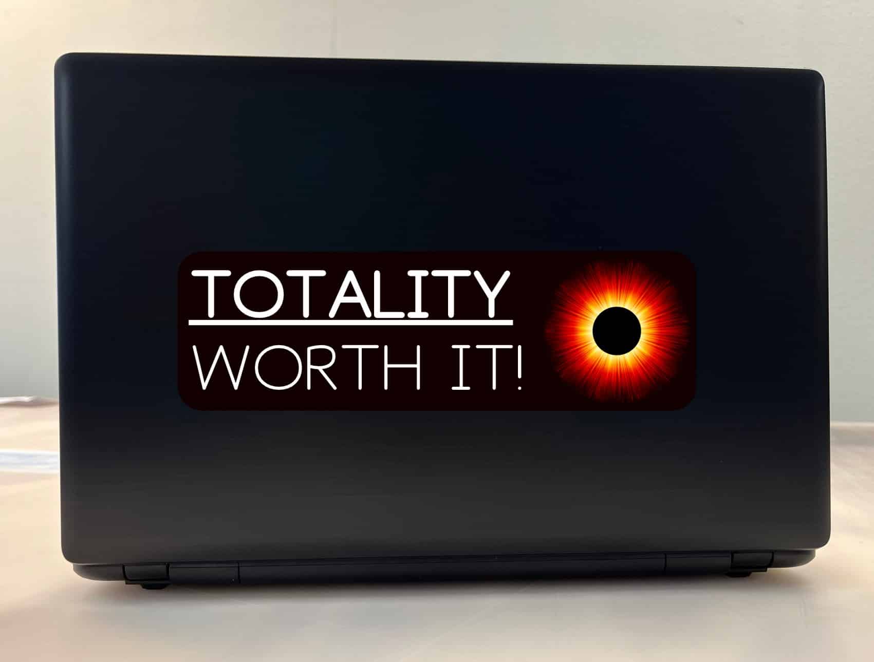 10in x 3in Totality Worth It Eclipse Bumper Sticker Vinyl Car Decal