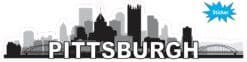 10inx2.5in Pittsburgh Skyline Sticker Vinyl Travel Vehicle Bumpe