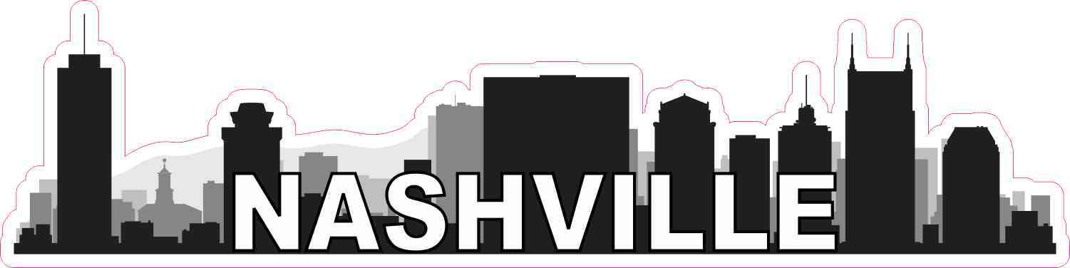 2 X Nashville Skyline Pegatinas De Vinilo De Viaje Equipaje #10318