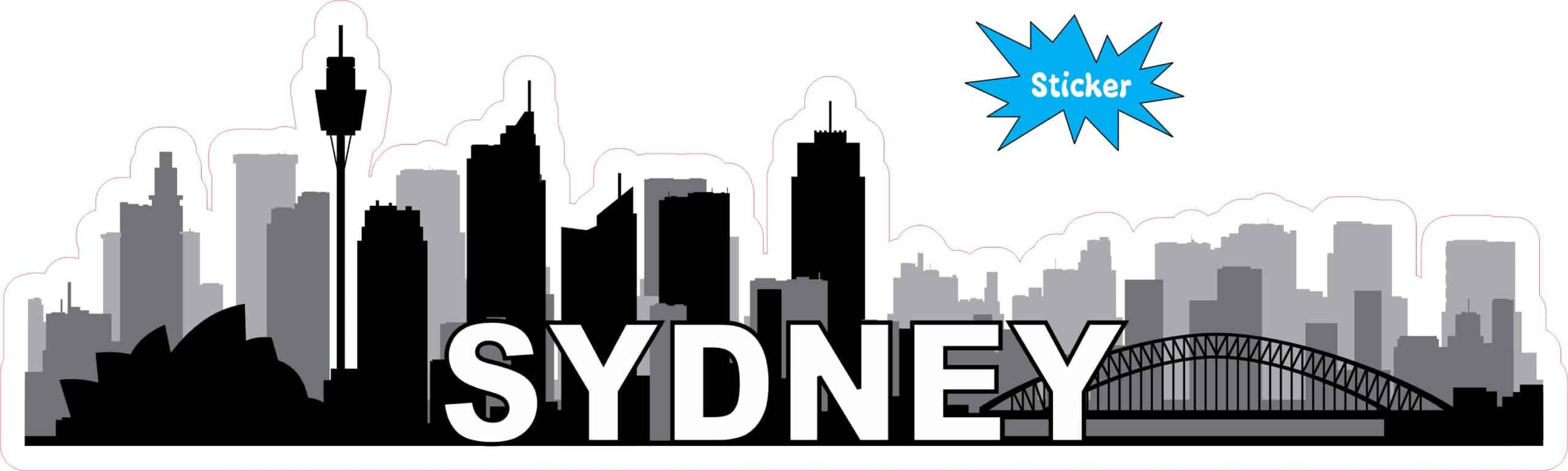 10inx3in Sydney Skyline Sticker Vinyl Travel Window Decal Bumper Stickers