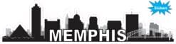 10in x 2.5in Memphis Skyline Sticker Travel Window Decal Bumper Stickers