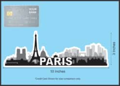 10in x 3.5in Paris Skyline Sticker Vinyl Car Window Decal Bumper Stickers
