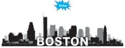 10inx3in Boston Skyline Sticker Vinyl Travel Window Decal Bumper
