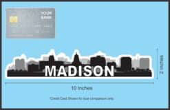 10in x 2in Madison Skyline Sticker Vinyl Car Window Decal Bumper Stickers