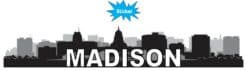 10in x 2in Madison Skyline Sticker Vinyl Car Window Decal Bumper Stickers