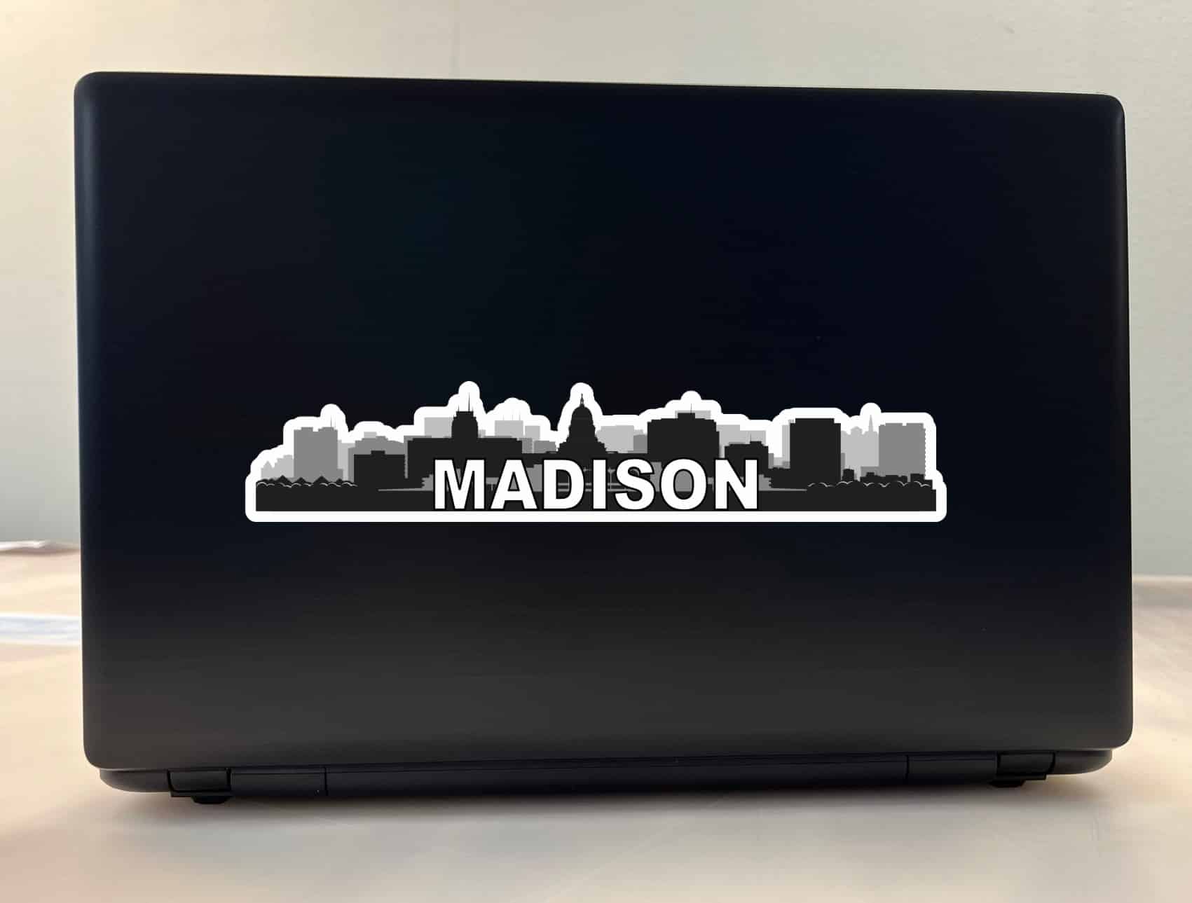 10in x 2in Madison Skyline Sticker Vinyl Car Window Decal Bumper Stickers
