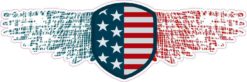 Winged American Flag Shield Sticker