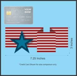7.25in x 3in Star and Stripes Creased Flag Sticker Vinyl Patriotic Decal