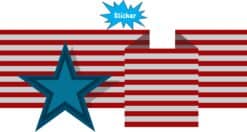 7.25in x 3in Star and Stripes Creased Flag Sticker Vinyl Patriotic Decal