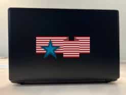 7.25in x 3in Star and Stripes Creased Flag Sticker Vinyl Patriotic Decal