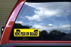 10inx3in Mini Pigs on Board Bumper Sticker Vinyl Pet Animal Vehicle Decal