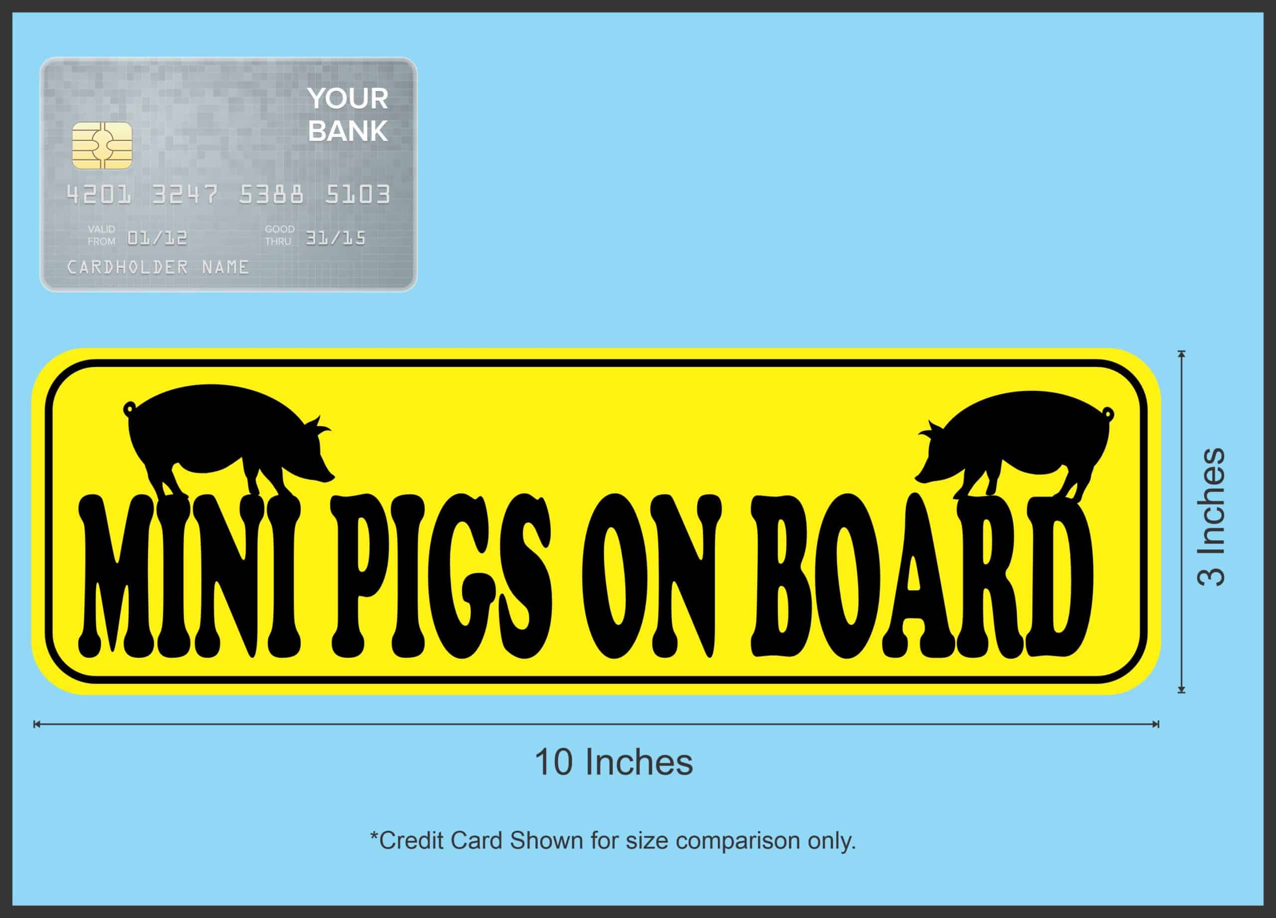 10inx3in Mini Pigs on Board Magnet Vinyl Pet Animal Vehicle Bump