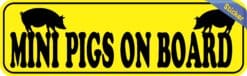 10inx3in Mini Pigs on Board Bumper Sticker Vinyl Pet Animal Vehicle Decal