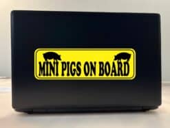 10inx3in Mini Pigs on Board Bumper Sticker Vinyl Pet Animal Vehicle Decal
