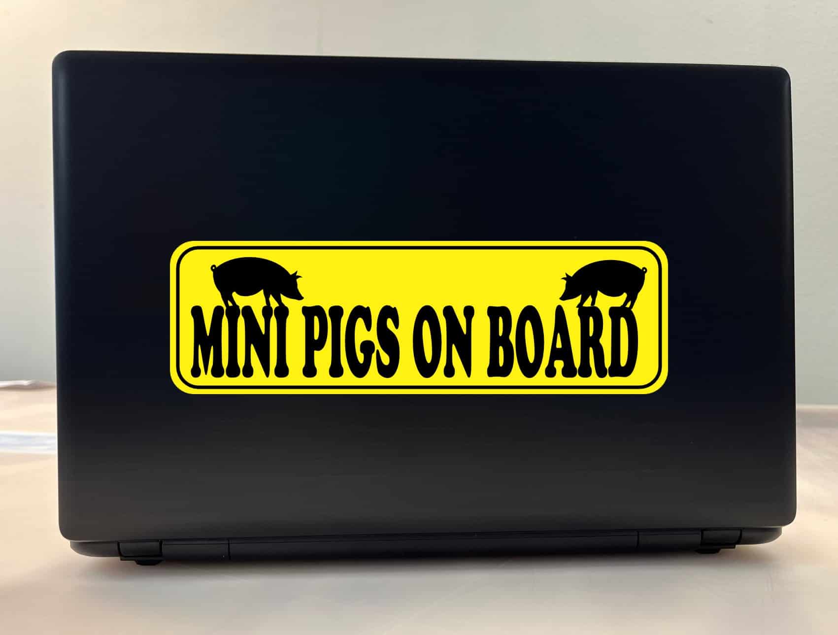 10inx3in Mini Pigs on Board Bumper Sticker Vinyl Pet Animal Vehicle Decal