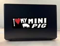 10in x 3in I Love My Mini Pig Bumper Sticker Vinyl Animal Vehicle Stickers