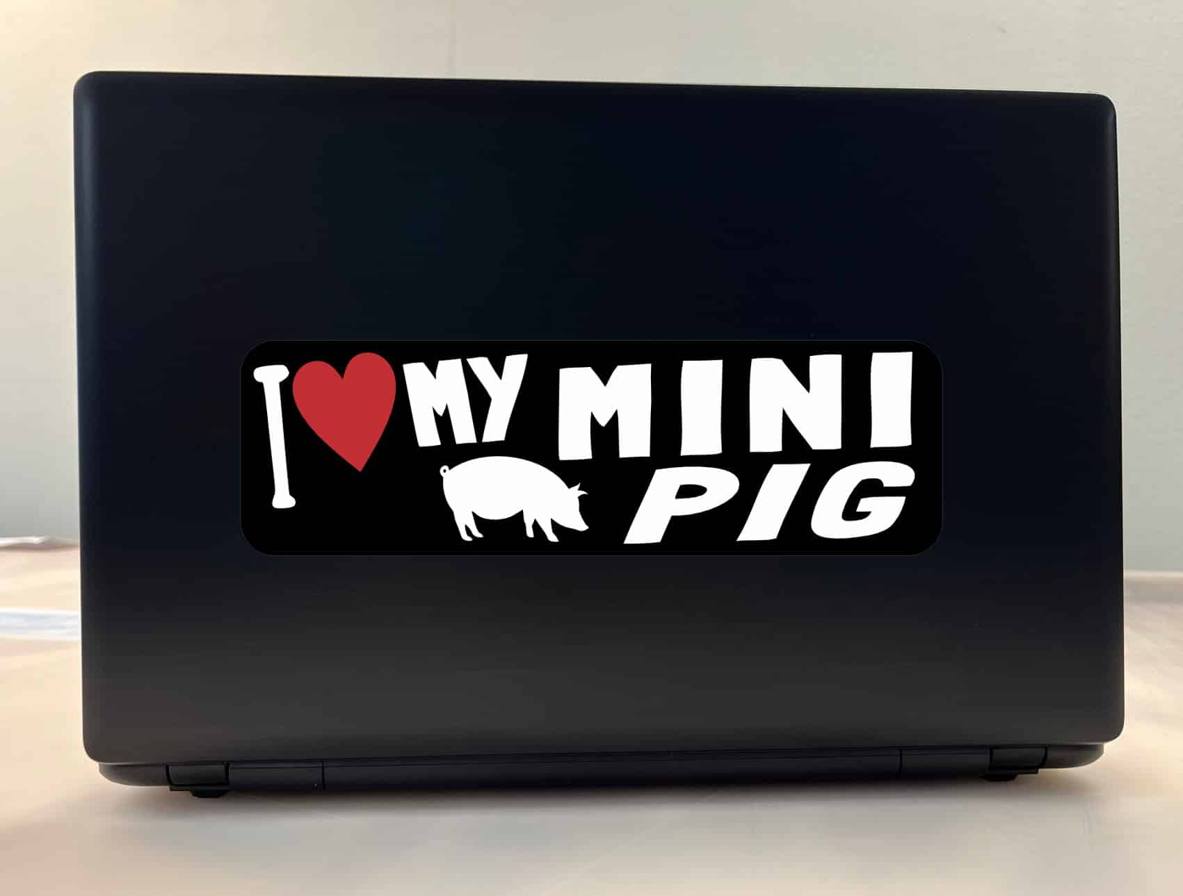 10in x 3in I Love My Mini Pig Bumper Sticker Vinyl Animal Vehicle Stickers