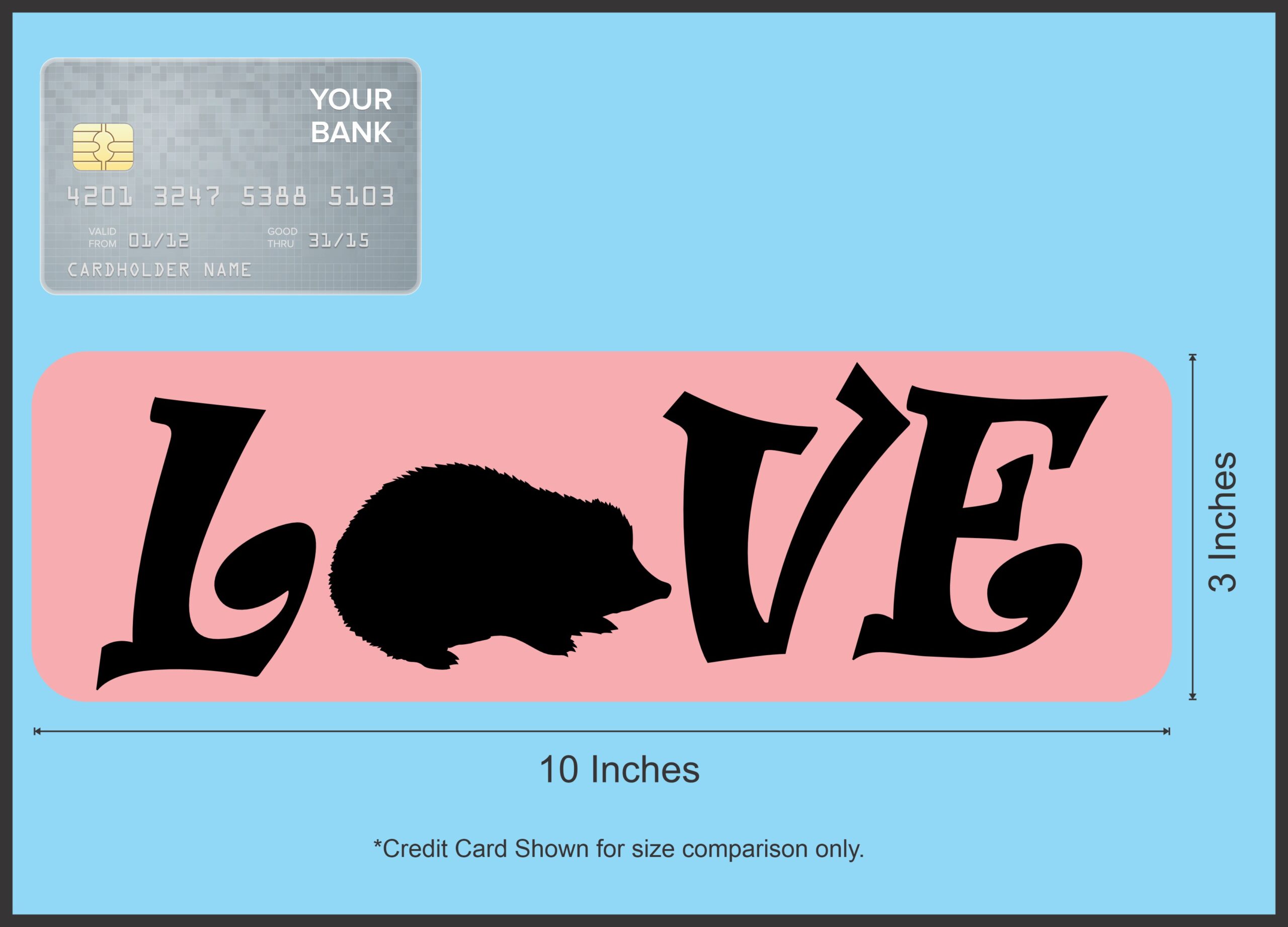 10inx3in Love Hedgehog Bumper Sticker Vinyl Pet Animal Decal Car Stickers