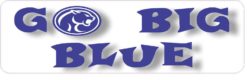 In-Text Cougar Go Big Blue Bumper Sticker