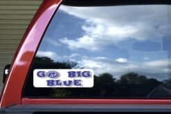 10in x 3in In-Text Cougar Go Big Blue Bumper Sticker School Mascot Decal