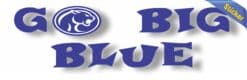 10in x 3in In-Text Cougar Go Big Blue Bumper Sticker School Mascot Decal