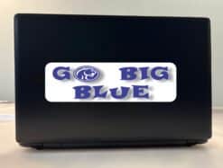 10in x 3in In-Text Cougar Go Big Blue Bumper Sticker School Mascot Decal