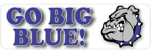 Bulldog Go Big Blue Bumper Sticker