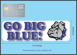 10in x 3in Bulldog Go Big Blue Bumper Sticker Vinyl School Mascot Decal