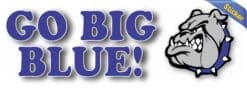 10in x 3in Bulldog Go Big Blue Bumper Sticker Vinyl School Mascot Decal
