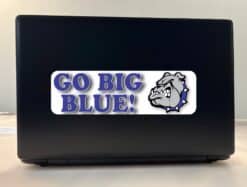 10in x 3in Bulldog Go Big Blue Bumper Sticker Vinyl School Mascot Decal