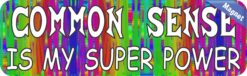 10in x 3in Common Sense Is My Super Power Magnet Funny Car Bumper Magnets