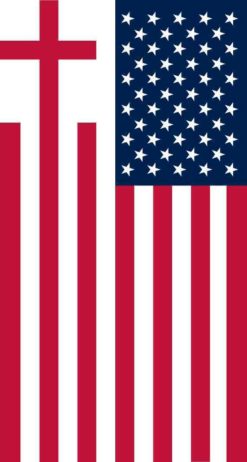 Cross American Flag Sticker