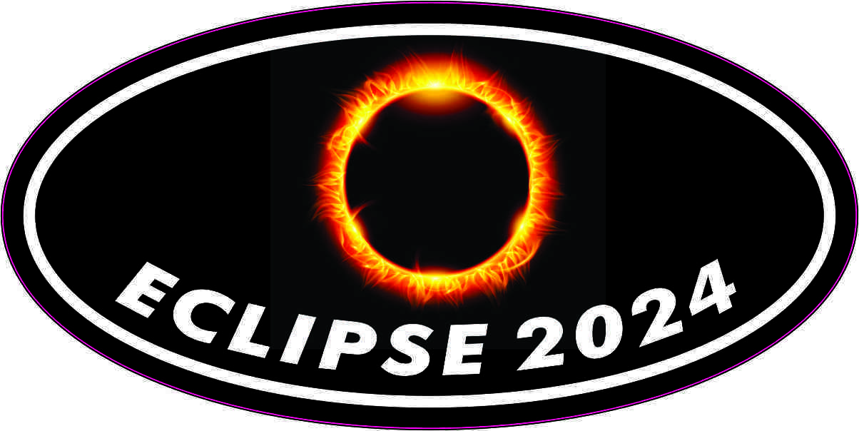 4in x 2in Oval Eclipse 2024 Sticker Vinyl Car Luggage Decal Cup Stickers