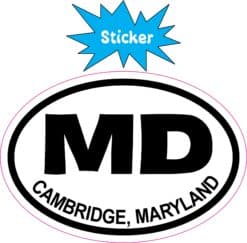 3in x 2in Oval MD Cambridge Maryland Sticker Luggage Decal Car S
