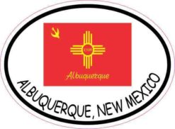 Oval Albuquerque New Mexico Flag Sticker
