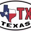 Oval TX Texas Sticker